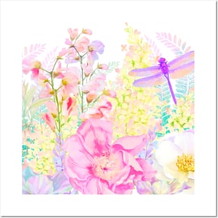 Spring Afternoon II Dreamy Flower Garden Posters and Art